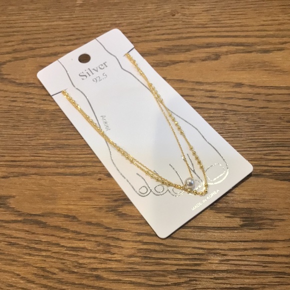 Jewelry - Double layer pearl accent anklet